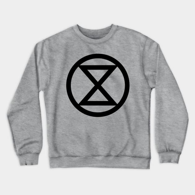 Extinction Rebellion Logo Crewneck Sweatshirt by Scottish Arms Dealer